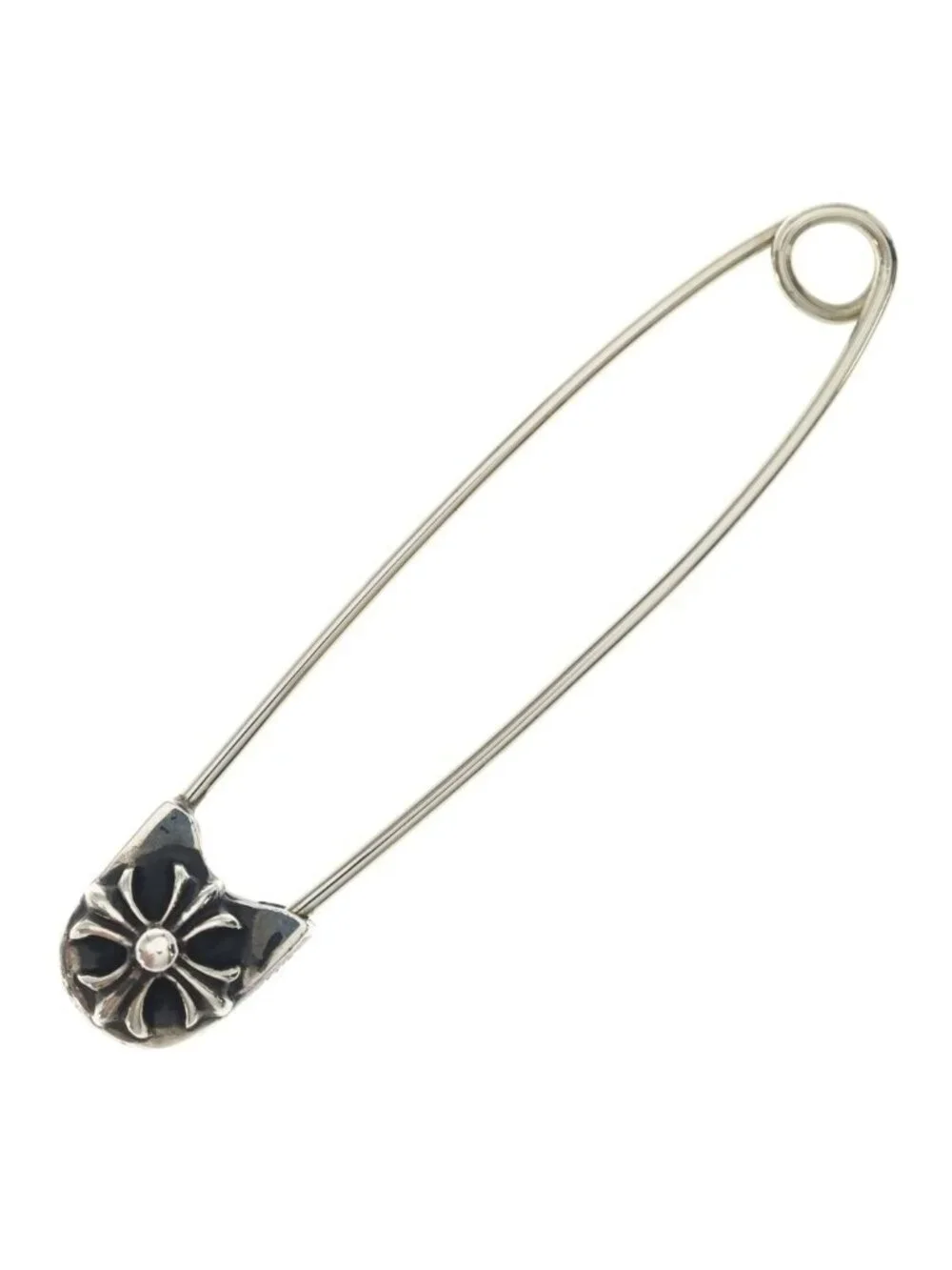Chrome Hearts Safetypin LG Safety Pin Large Silver Necklace